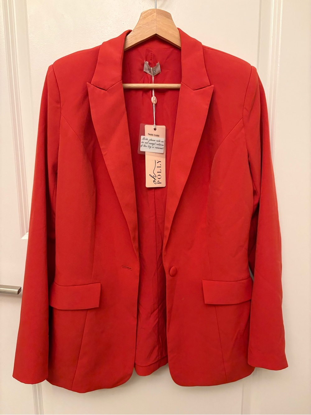 NWT Oh Polly Red Single-Button Blazer Size 4/S Office Wear